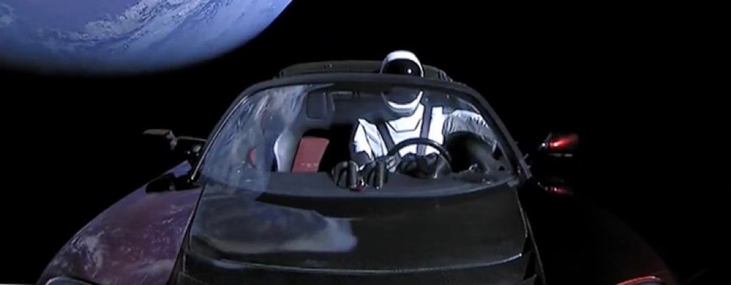 Image: SpaceX Tesla Passes Mars