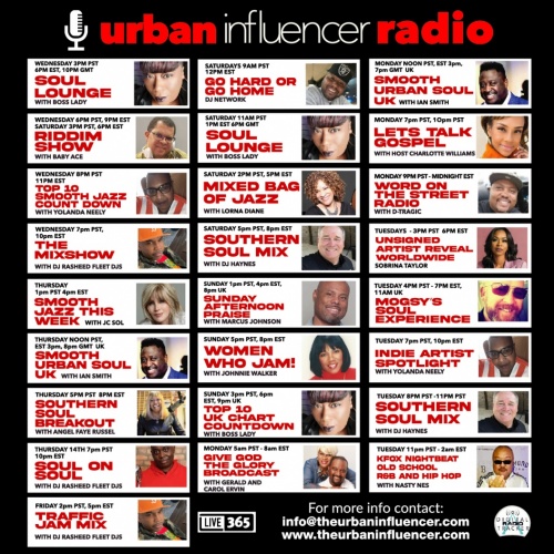 Image: Urban Influencer Radio Schedule 