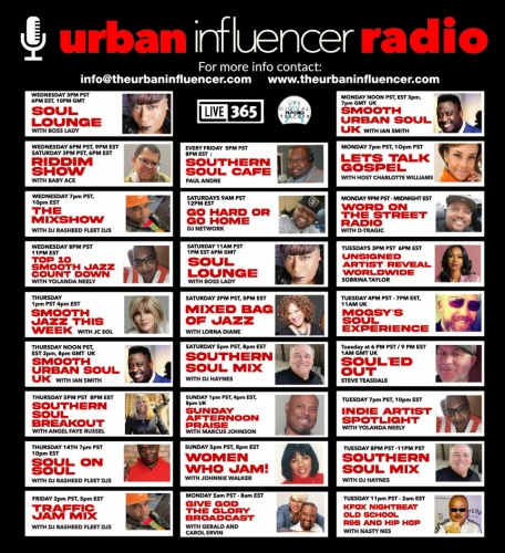 Image: Urban Inlfuencer Radio Schedule 