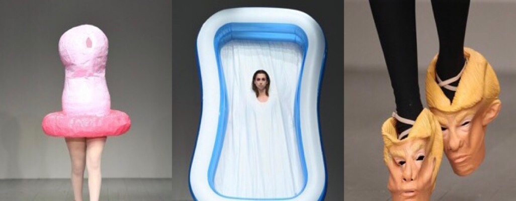 Image: Condom Dress and Donald Trump Shoes Appear at London Fashion Week