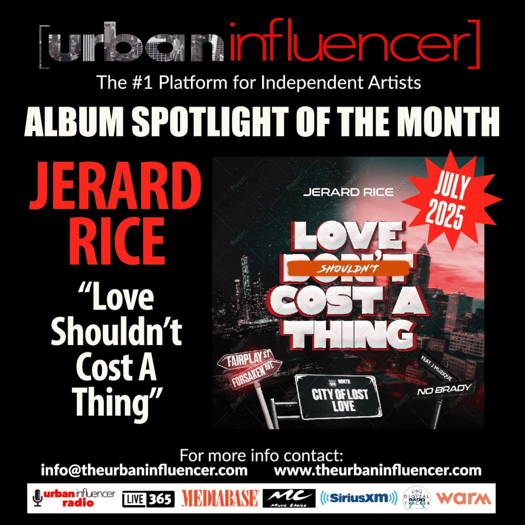 Image: JERARD RICE " LOVE SHOULDN'T COST A THING "  ALBUM OF THE MONTH - JULY 2025