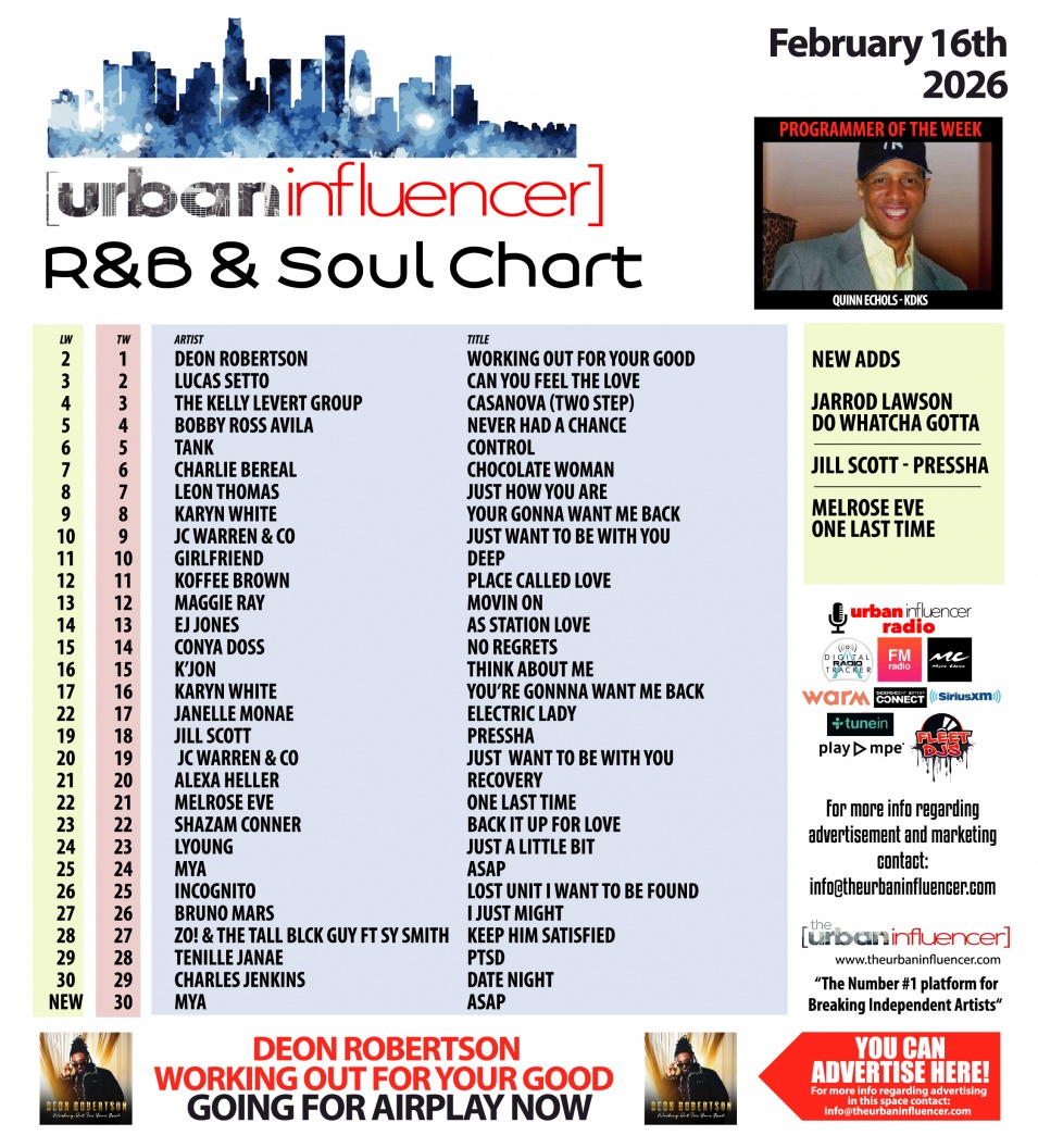 Image: R&B Chart: Feb 16th 2026