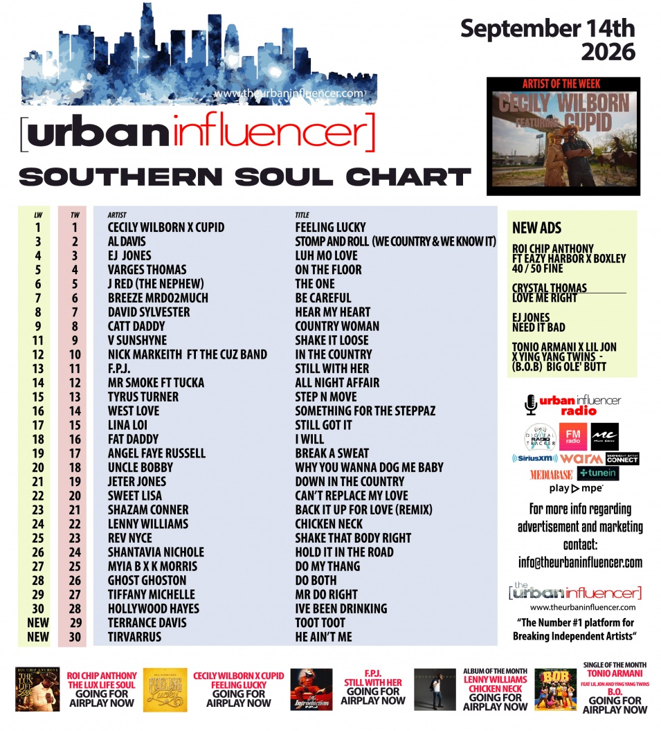 Image: Southern Soul Chart: Sep 15th 2026