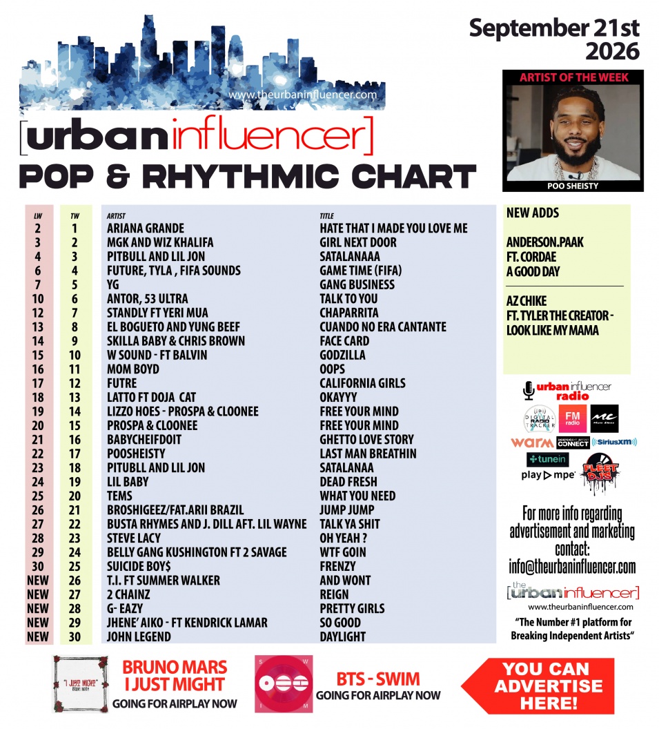 Image: Pop & Rhythmic Chart: Sep 21st 2026
