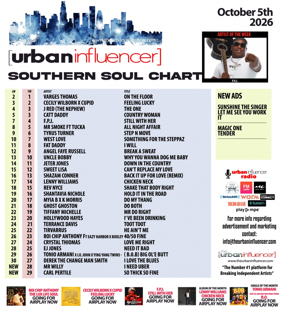 Image: Southern Soul Chart: Oct 5th 2026
