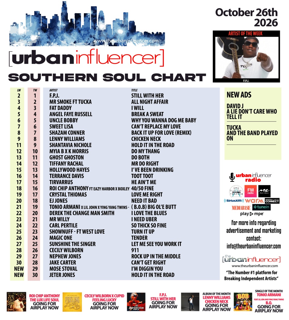 Image: Southern Soul Chart: Oct 26th 2026